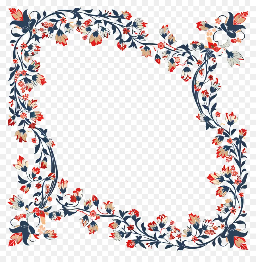 Padrão Islâmico De Borda Floral，Moldura Decorativa PNG