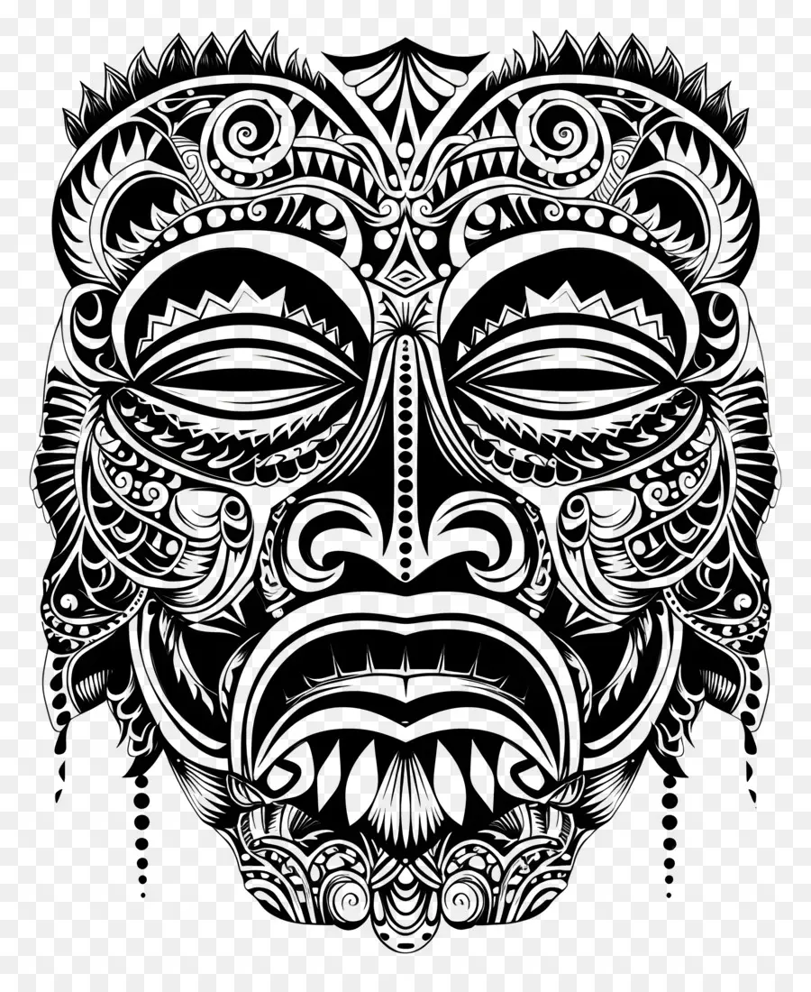 Polinésia Tatuagem，Resumo Máscara PNG
