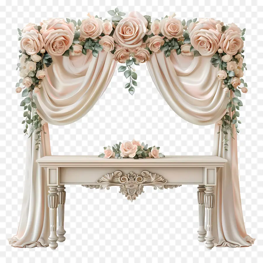 Mesa De Casamento，Arco Floral PNG