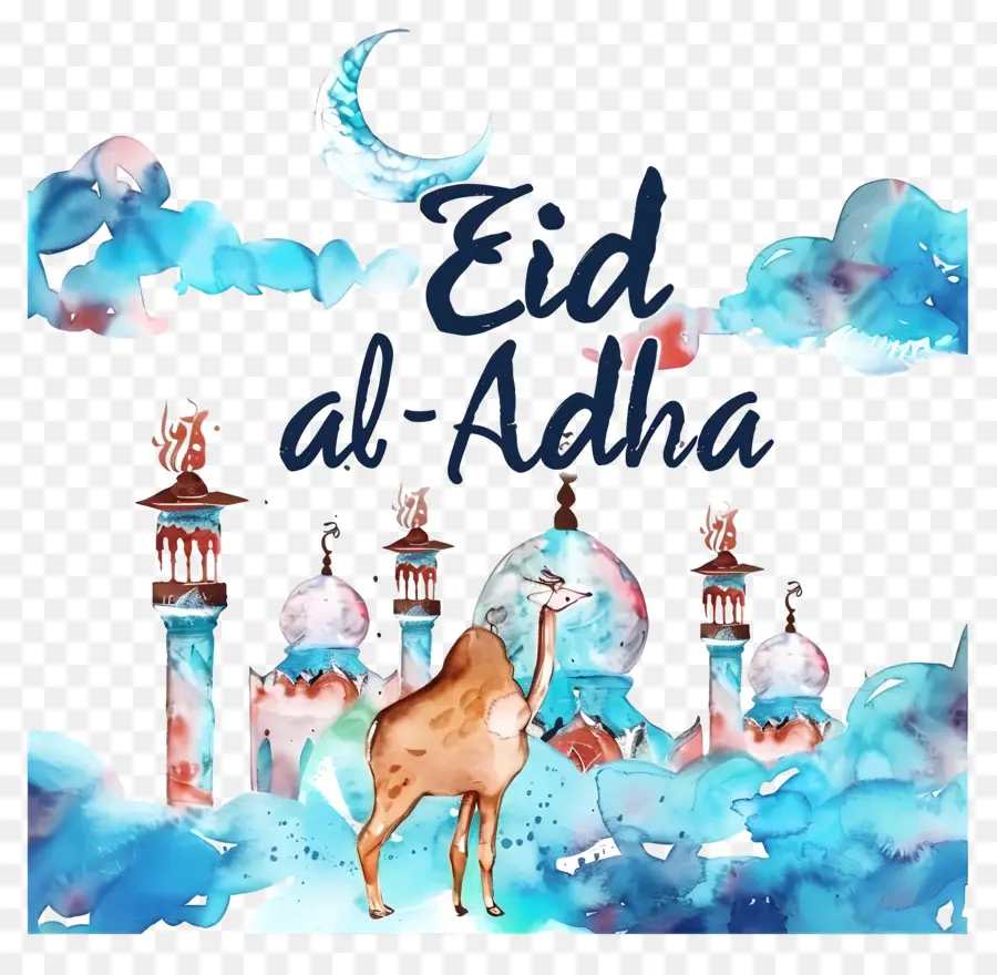 Eid Aladha，Pintura Em Aquarela PNG