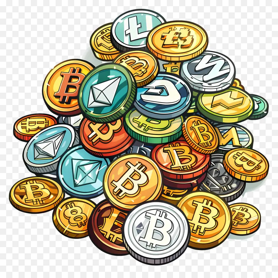 Bitcoins，Moeda Digital PNG