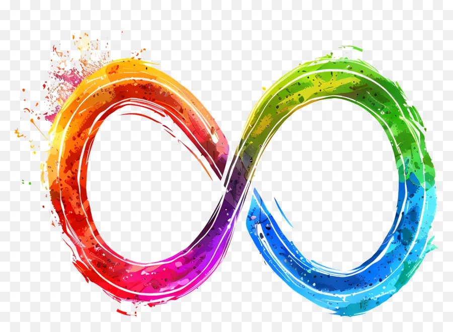 Rainbow Infinity Sign，Símbolo Do Infinito Do Arco íris PNG