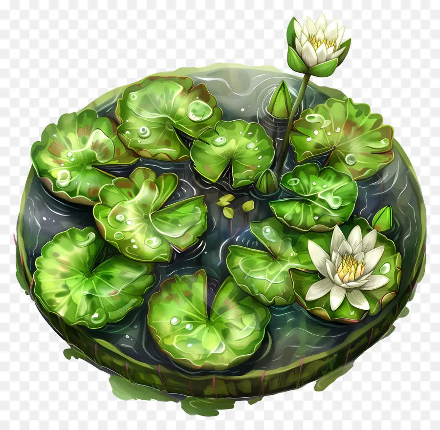 Flor De Nenúfar，Lotus Pond PNG