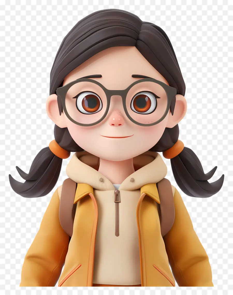 Personagem De Menina，Menina Com óculos PNG