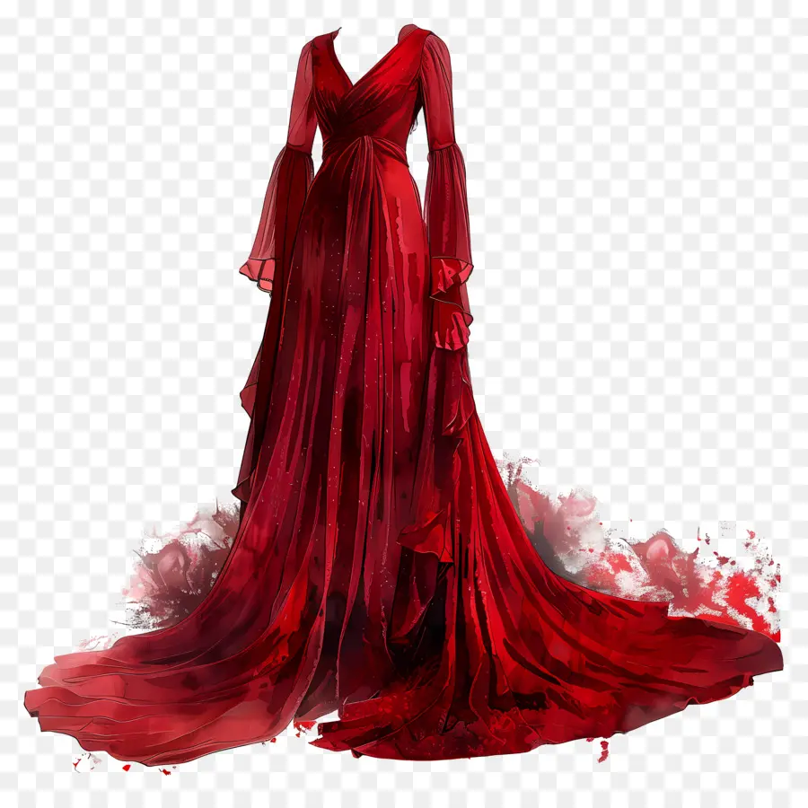 O Vestido De Noiva Vermelho，Vestido De Noite Vermelha PNG