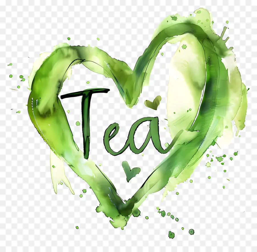 Chá，Coração Verde PNG