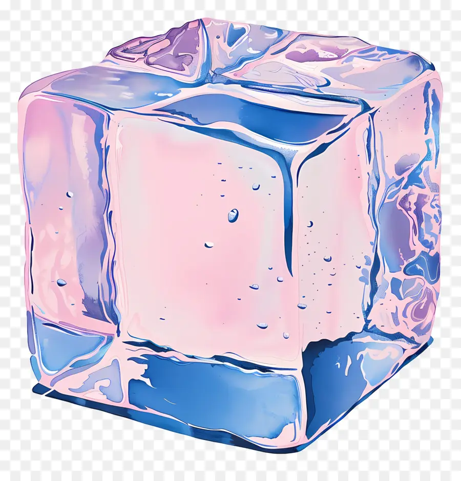 Cubo De Gelo，Cubo De Gelo Rosa PNG
