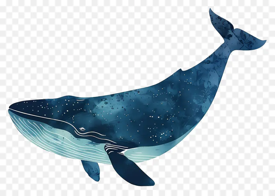 Baleia Azul，Aquarela Arte PNG