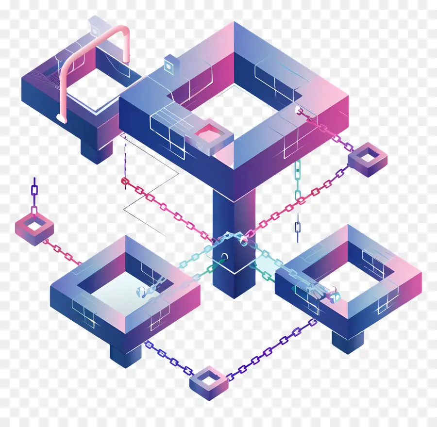 Blockchain，Cubos Tridimensionais PNG