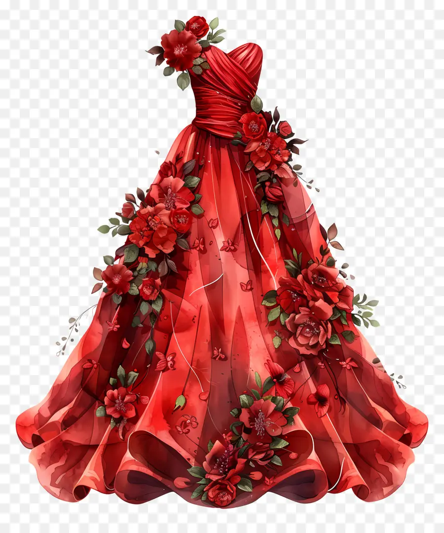 O Vestido De Noiva Vermelho，Vestido De Renda Vermelho PNG