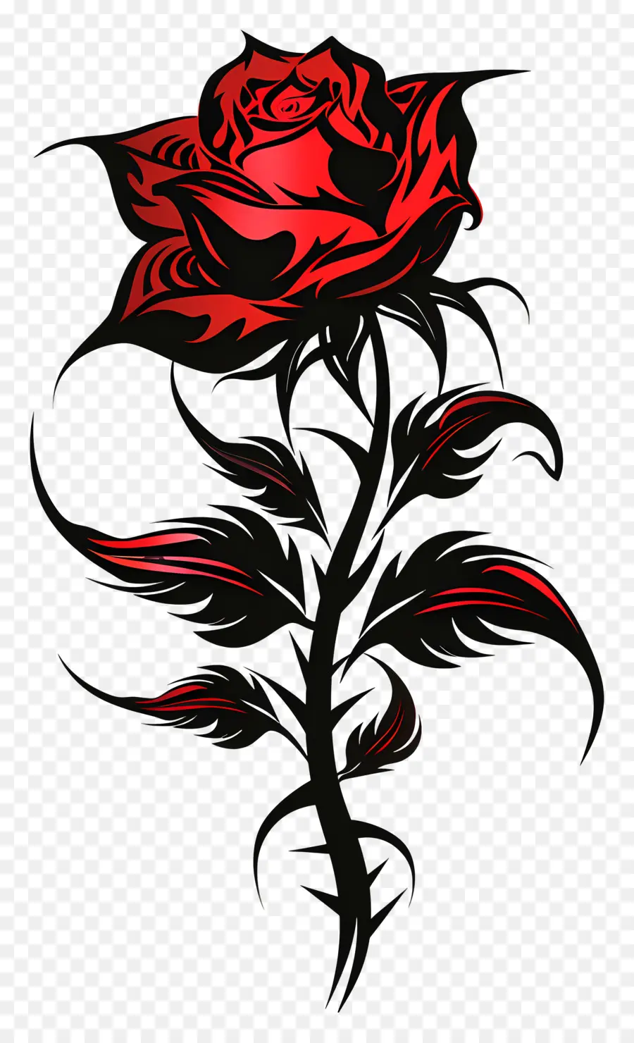 Tatuagem De Rosa Tribal，Rosa Vermelha PNG