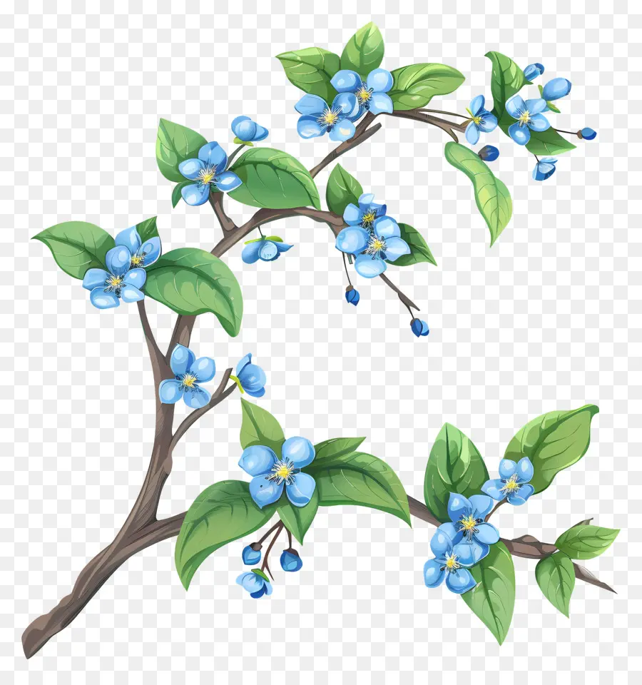 Flores Azuis，Pequeno Ramo PNG