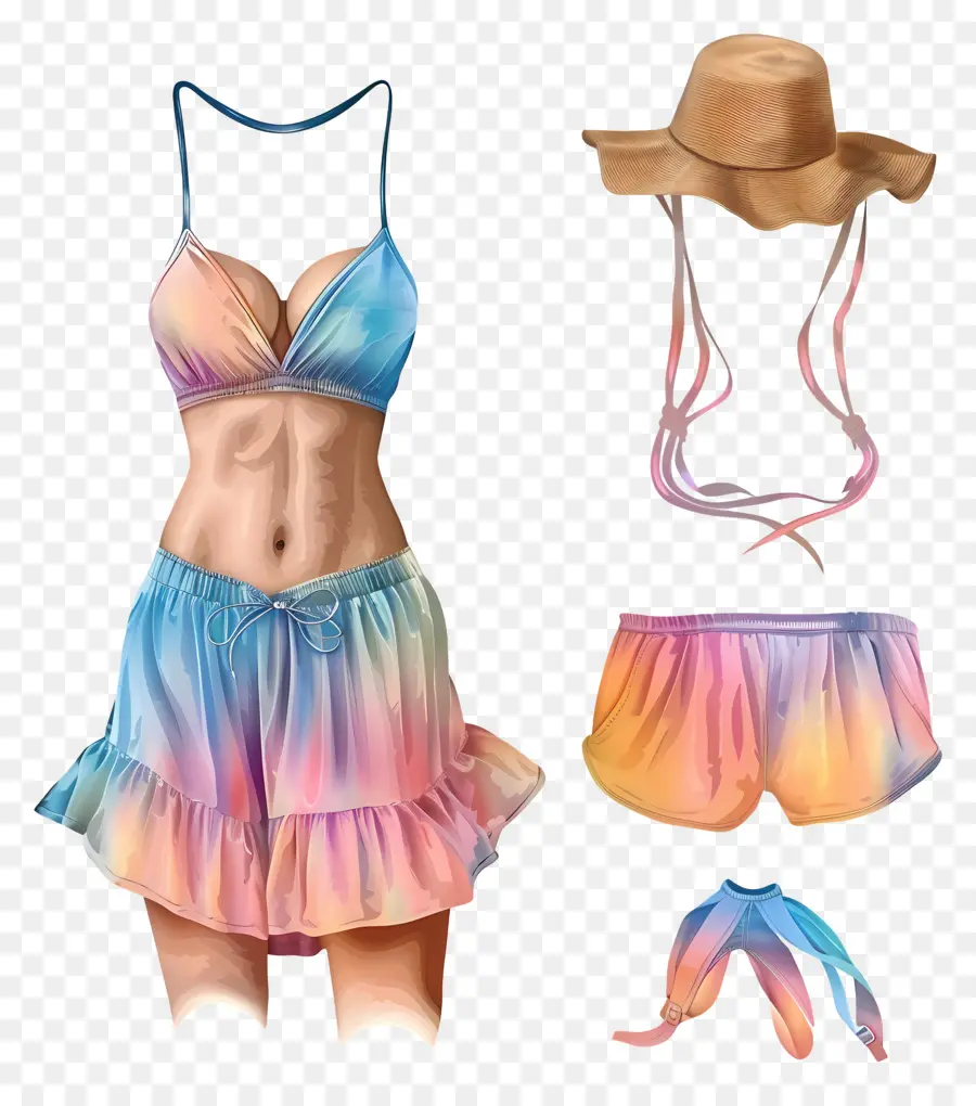 Roupa De Verão，Pintura Em Aquarela PNG