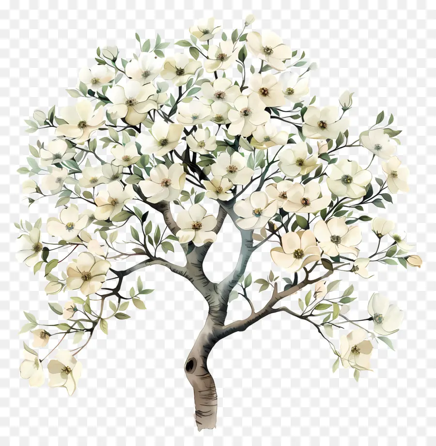 Dogwood Tree，Pintura Digital PNG