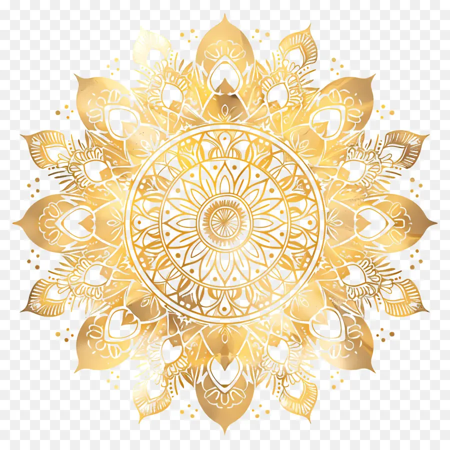 Padrão De Mandala De Ouro，Design Floral Dourado PNG