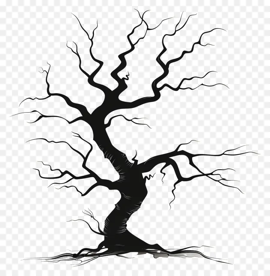Árvore Negra Do Halloween，árvore Silhueta PNG