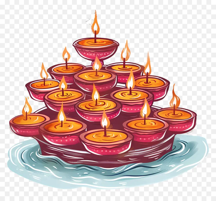 Ganga Dussehra，Velas Vermelhas PNG