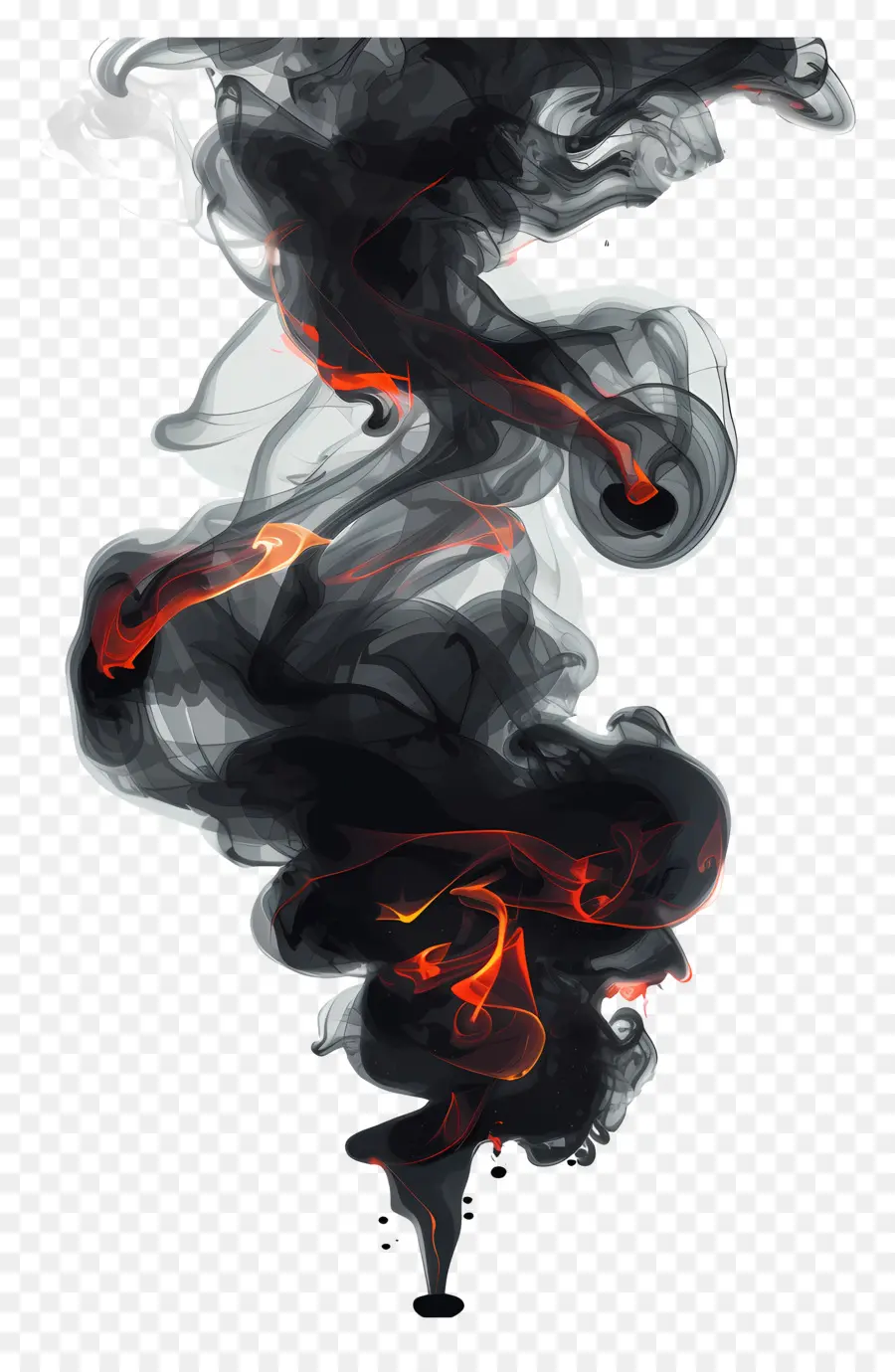 Fumaça Preta，Pintura Em Aquarela PNG