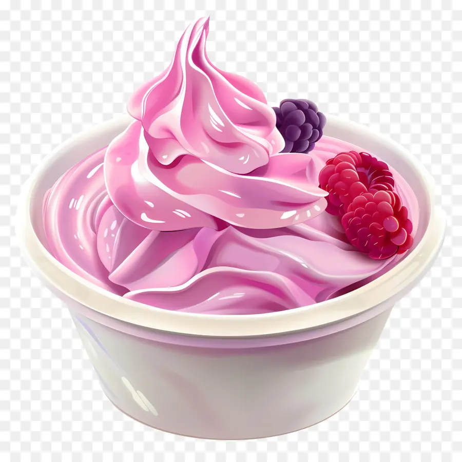 Iogurte Congelado，Sorvete Rosa PNG