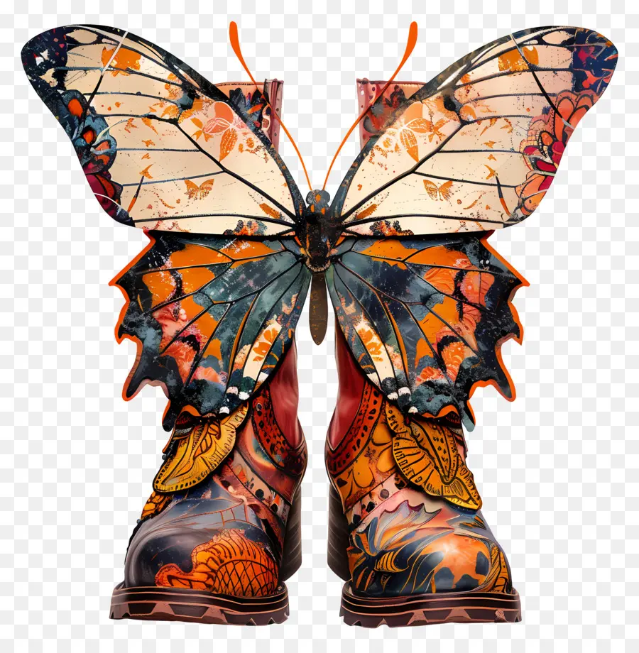 Borboleta，Botas Com Asas De Borboleta PNG