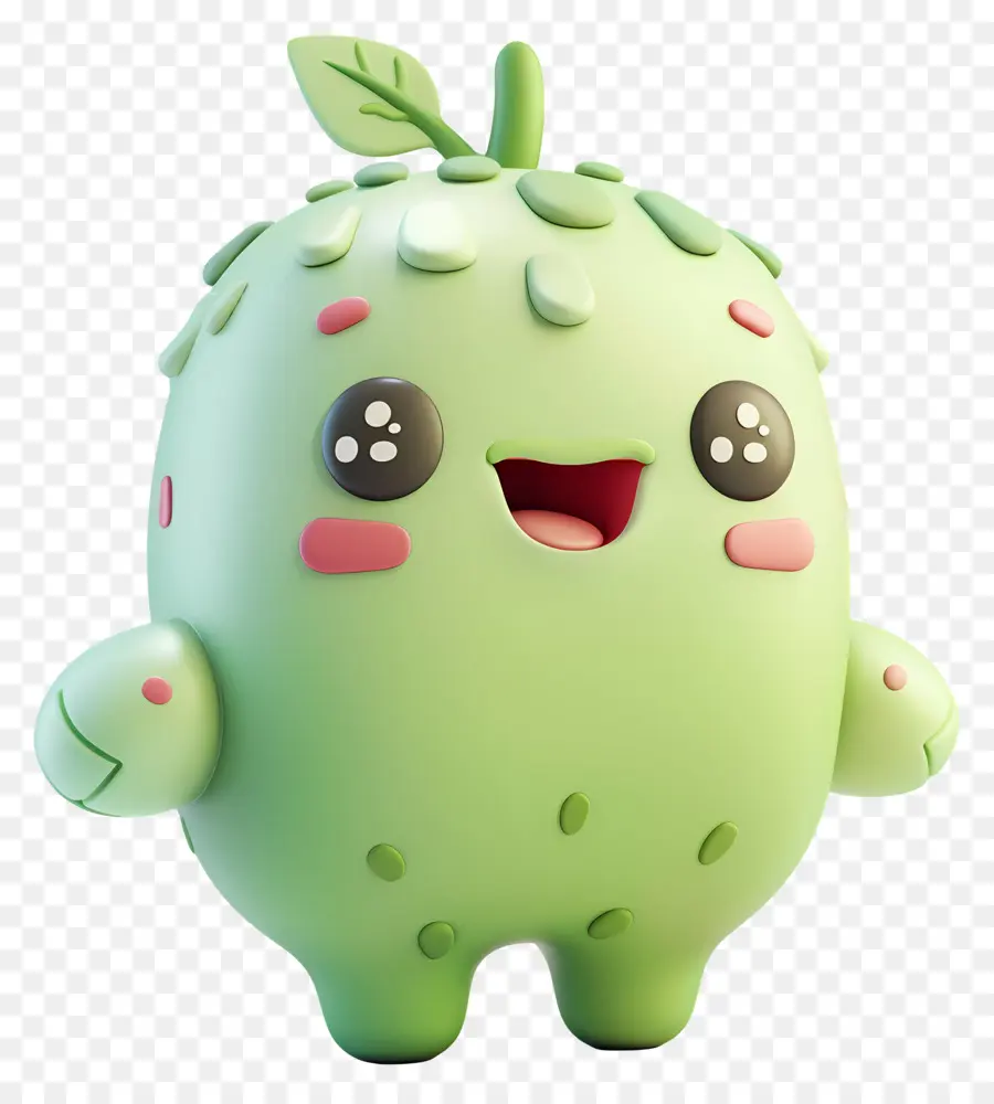 Personagem Fofo，Personagem Verde PNG