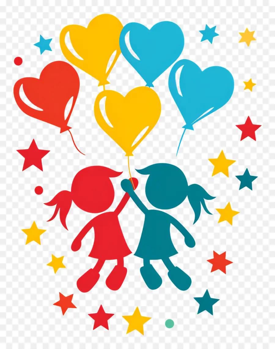 Childrens Day，Balões De Coração PNG