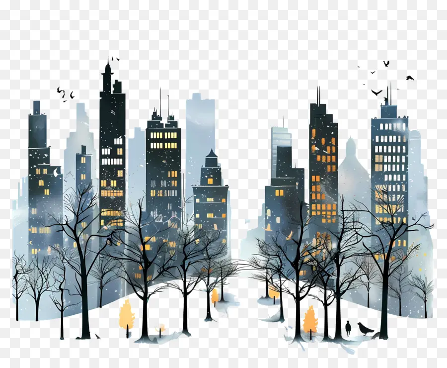 Cidade De Inverno，Paisagem Urbana De Inverno PNG