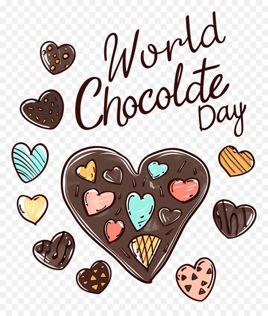 Mundo Chocolate Dia，Chocolate Em Forma De Coração PNG