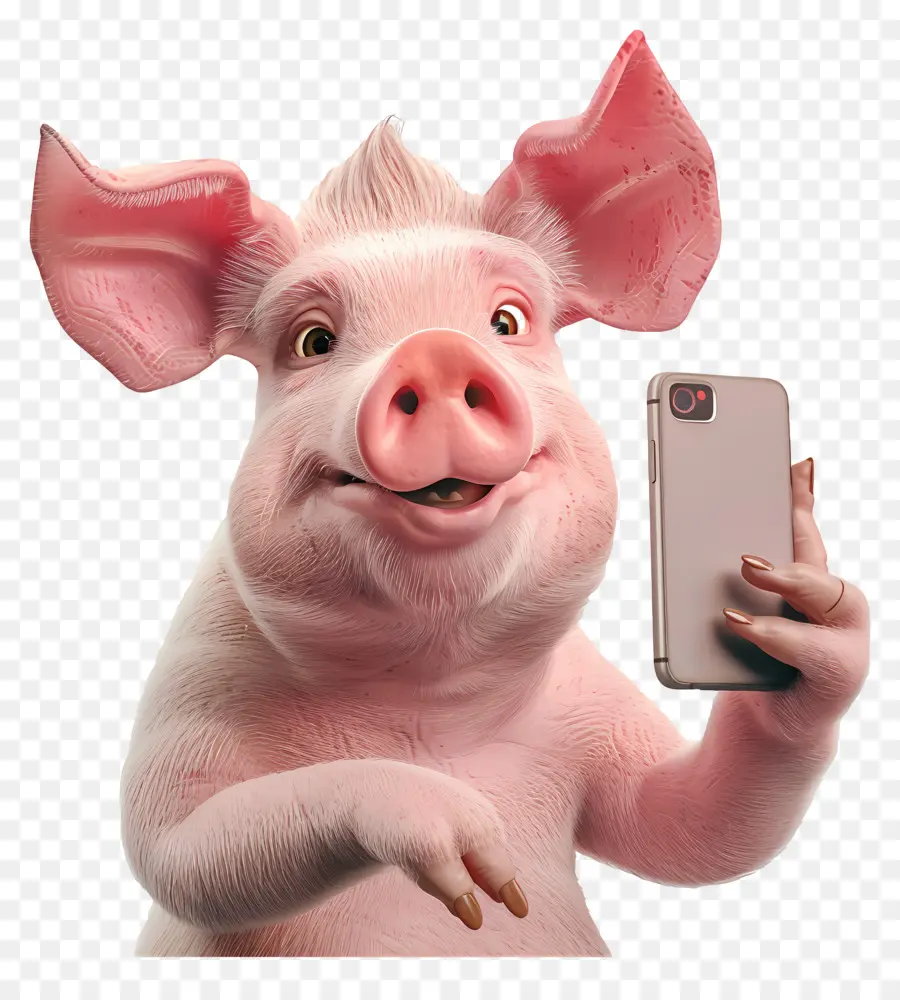 Animal De Selfie，Dos Desenhos Animados Do Porco PNG