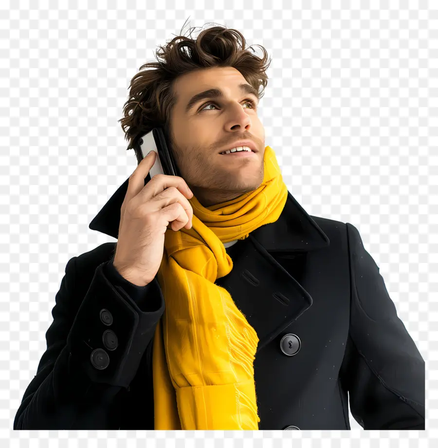 Homem Falando Telefone，Homem PNG