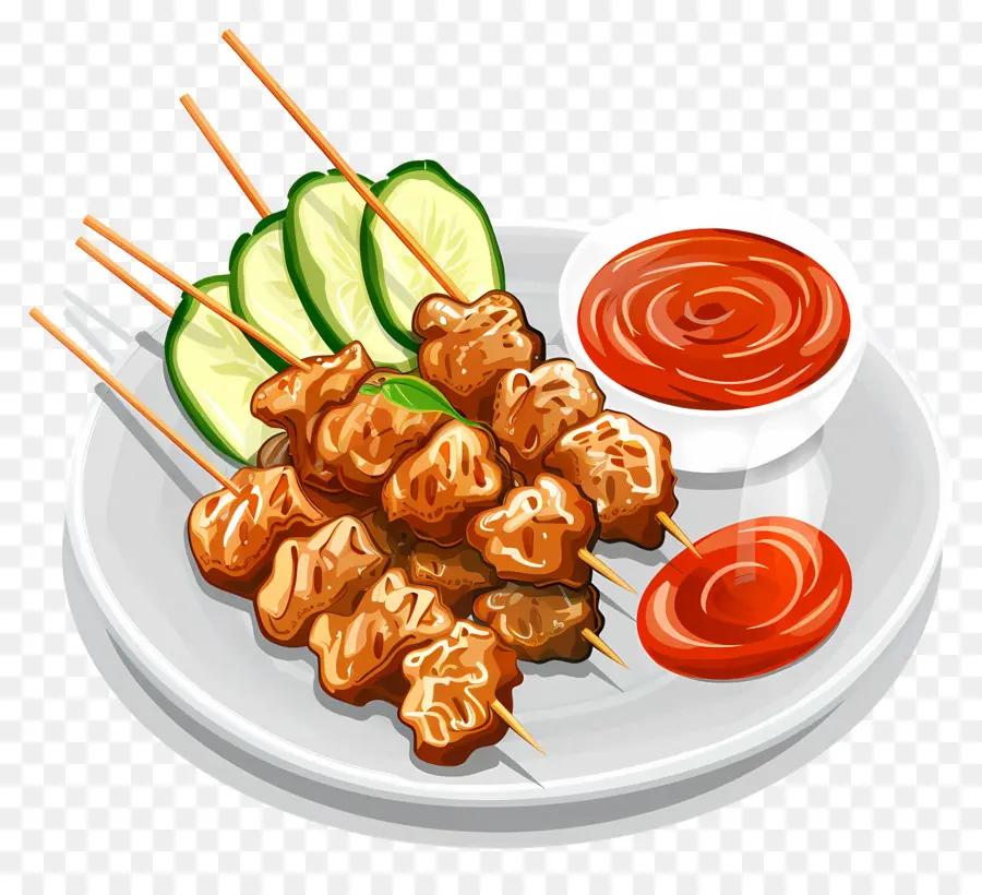 Satay，Espetos PNG