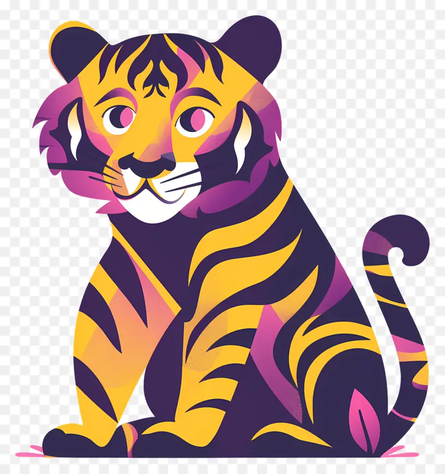 Tigre，Tigre Colorido PNG