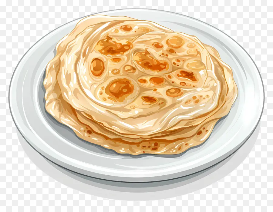 Roti Canai，Pão Achatado PNG