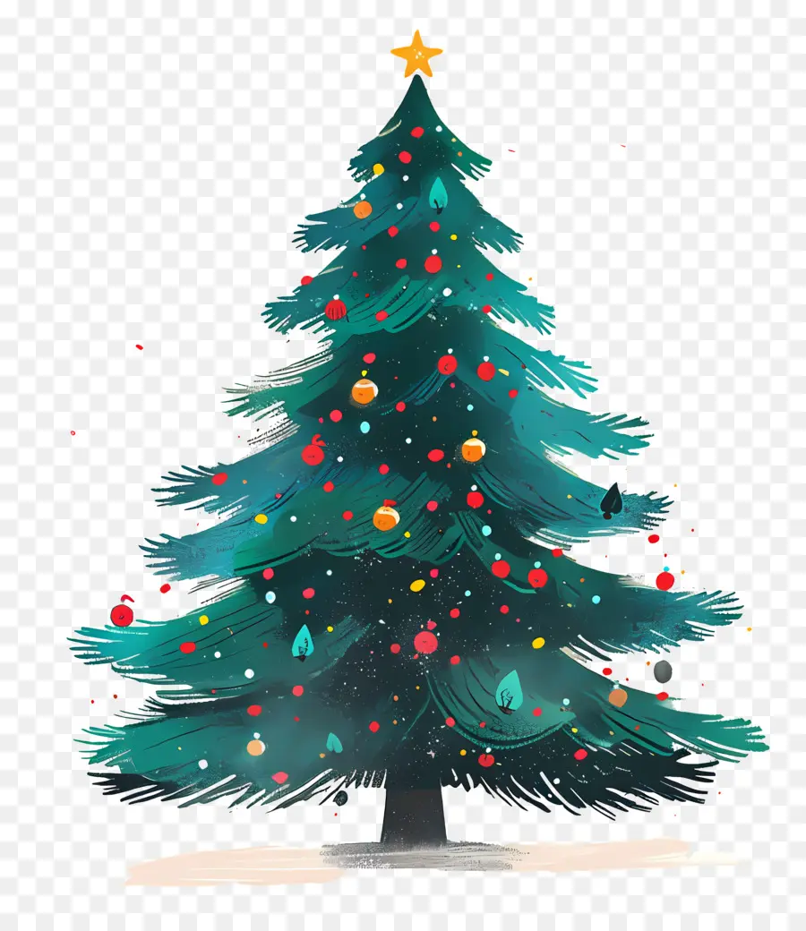 árvore De Natal，Ilustração Em Aquarela PNG