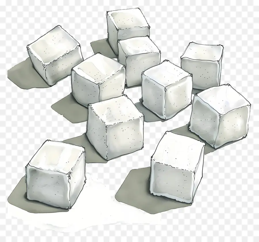 Cubos De Açúcar，Cubos Brancos PNG