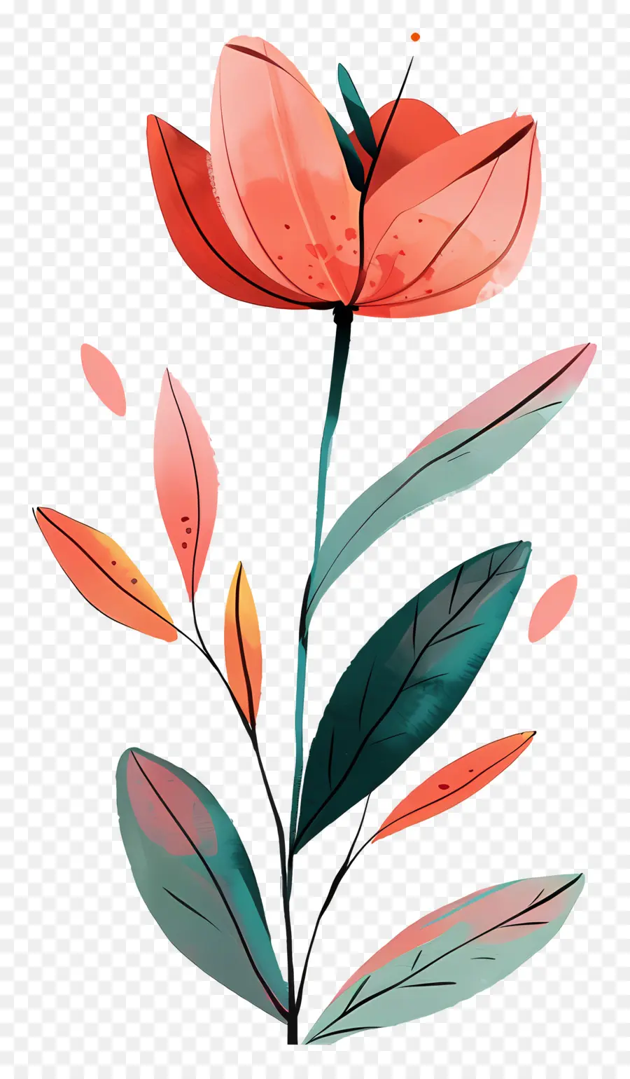Flor，Pintura Em Aquarela PNG