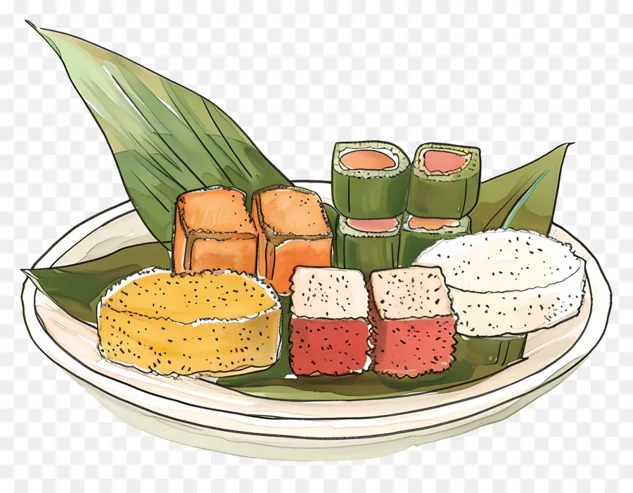 Kuih Malaio，Prato De Sushi PNG