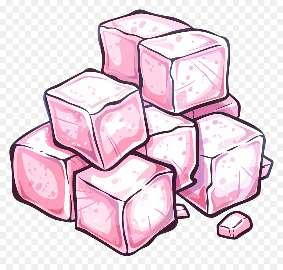 Cubos De Açúcar，Cubos De Gelo Rosa PNG