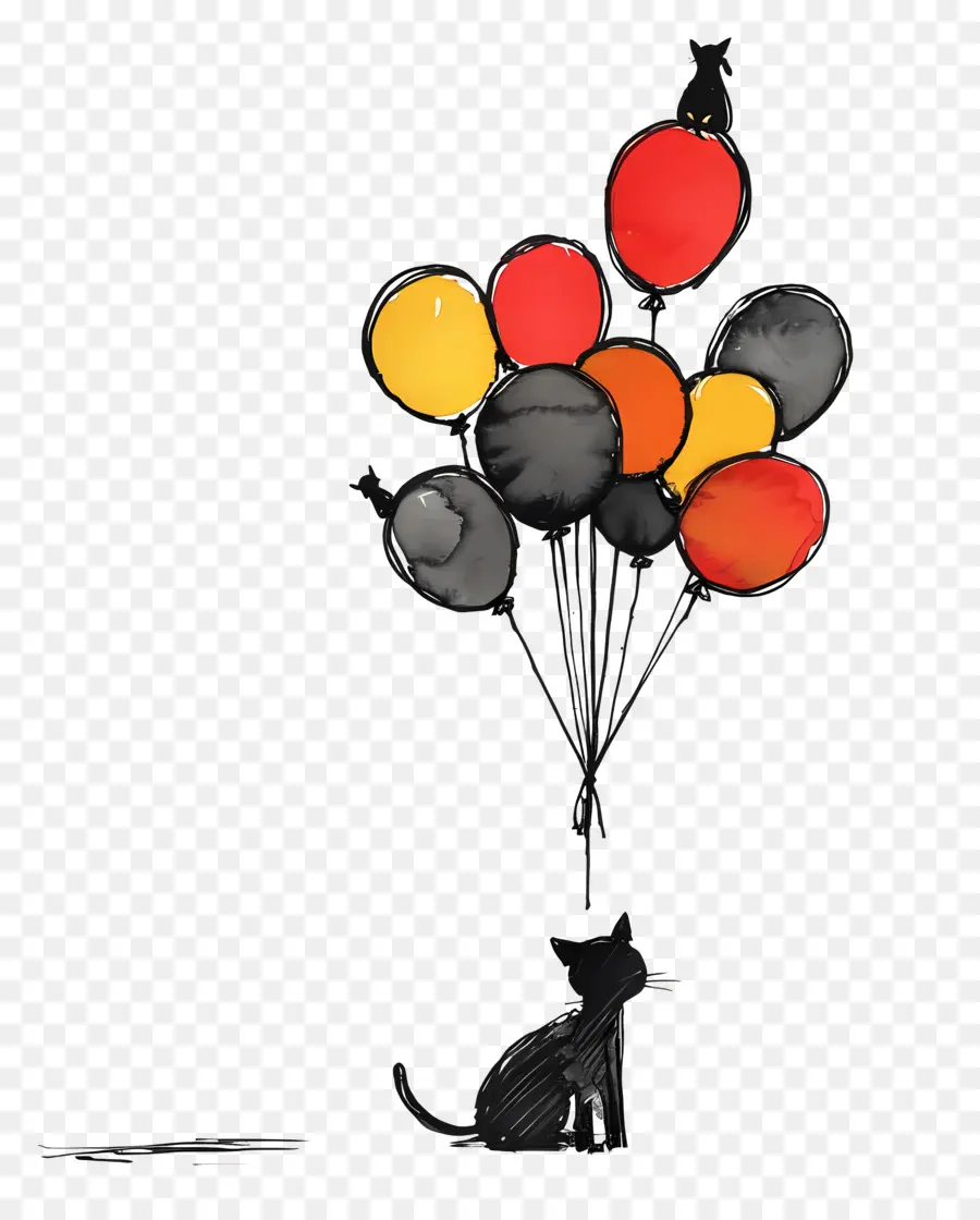 Balões，Gato PNG