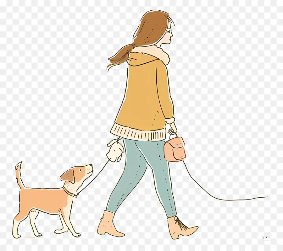 Mulher Andando Cachorro，Mulher PNG