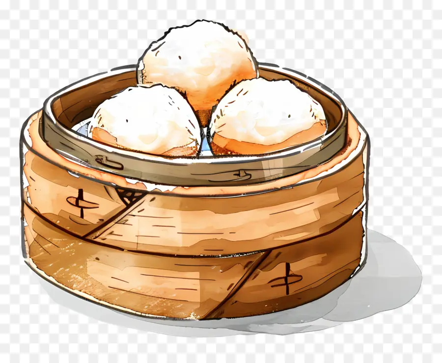 Dim Sum，Pãezinhos Cozidos No Vapor PNG