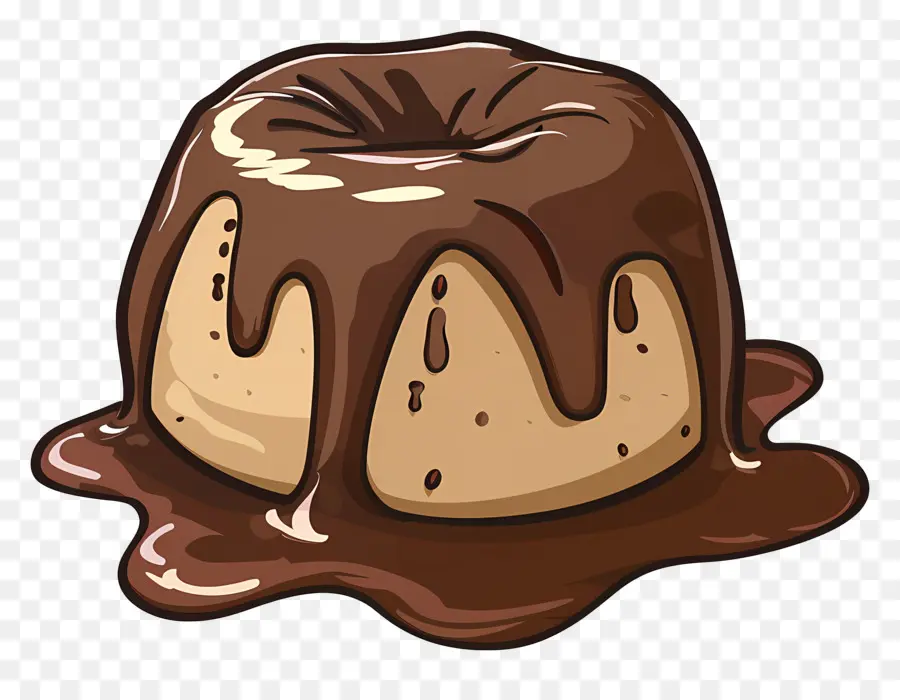 Bolo De Lava De Chocolate，Pudim De Caramelo PNG