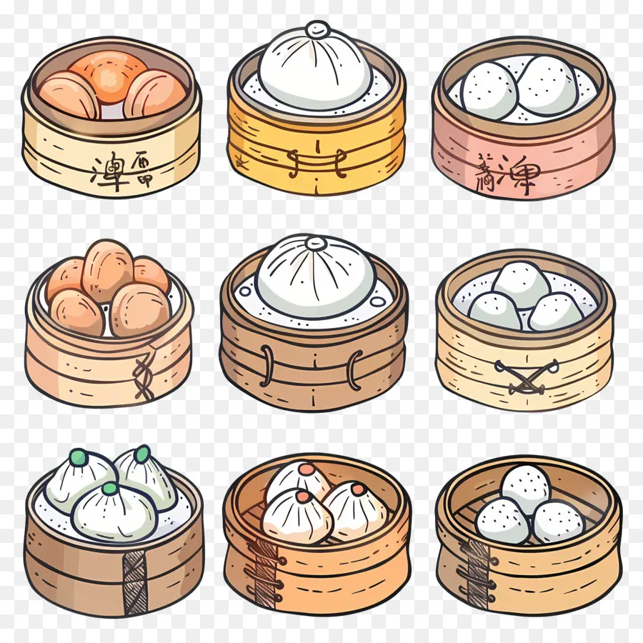 Dim Sum，Cestas Dim Sum PNG