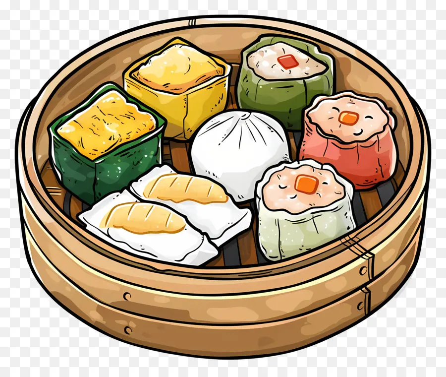 Dim Sum，Cozido No Vapor PNG