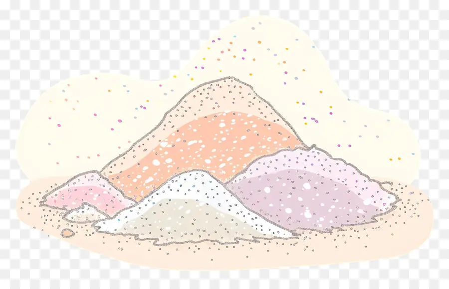 Areia Da Praia Da Pilha，Cartoon Montanhas PNG