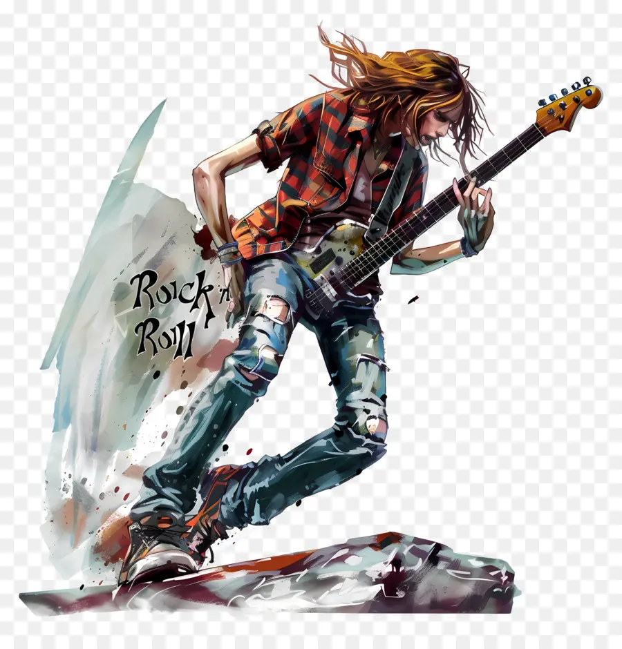 Rock N Roll，Guitar Player PNG