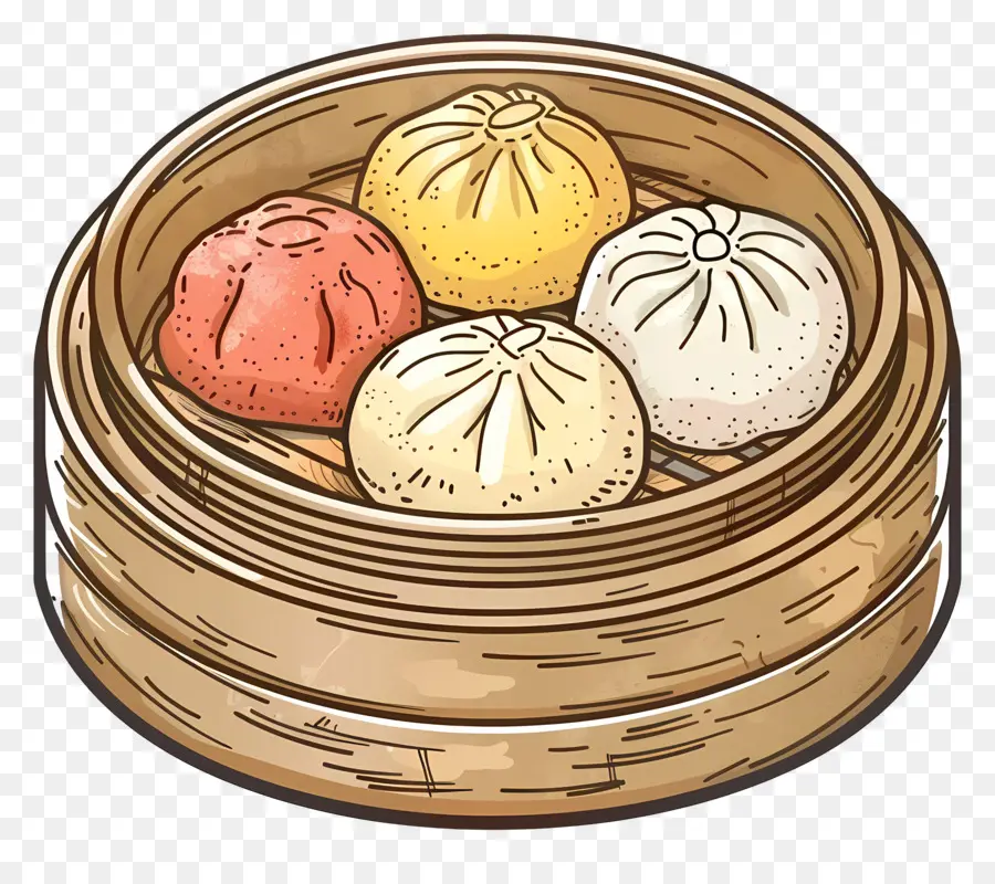 Dim Sum，Pãezinhos Cozidos No Vapor PNG