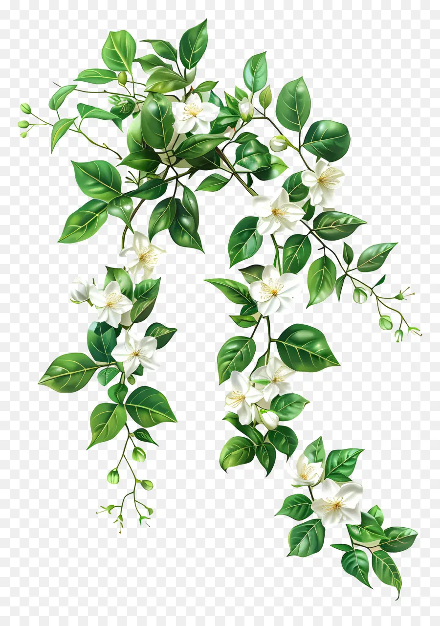 Jasmine Videira，Flores Brancas PNG