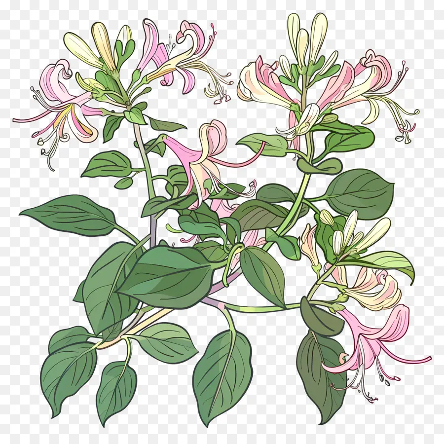 Vinha De Madressilva，Flores Cor De Rosa PNG
