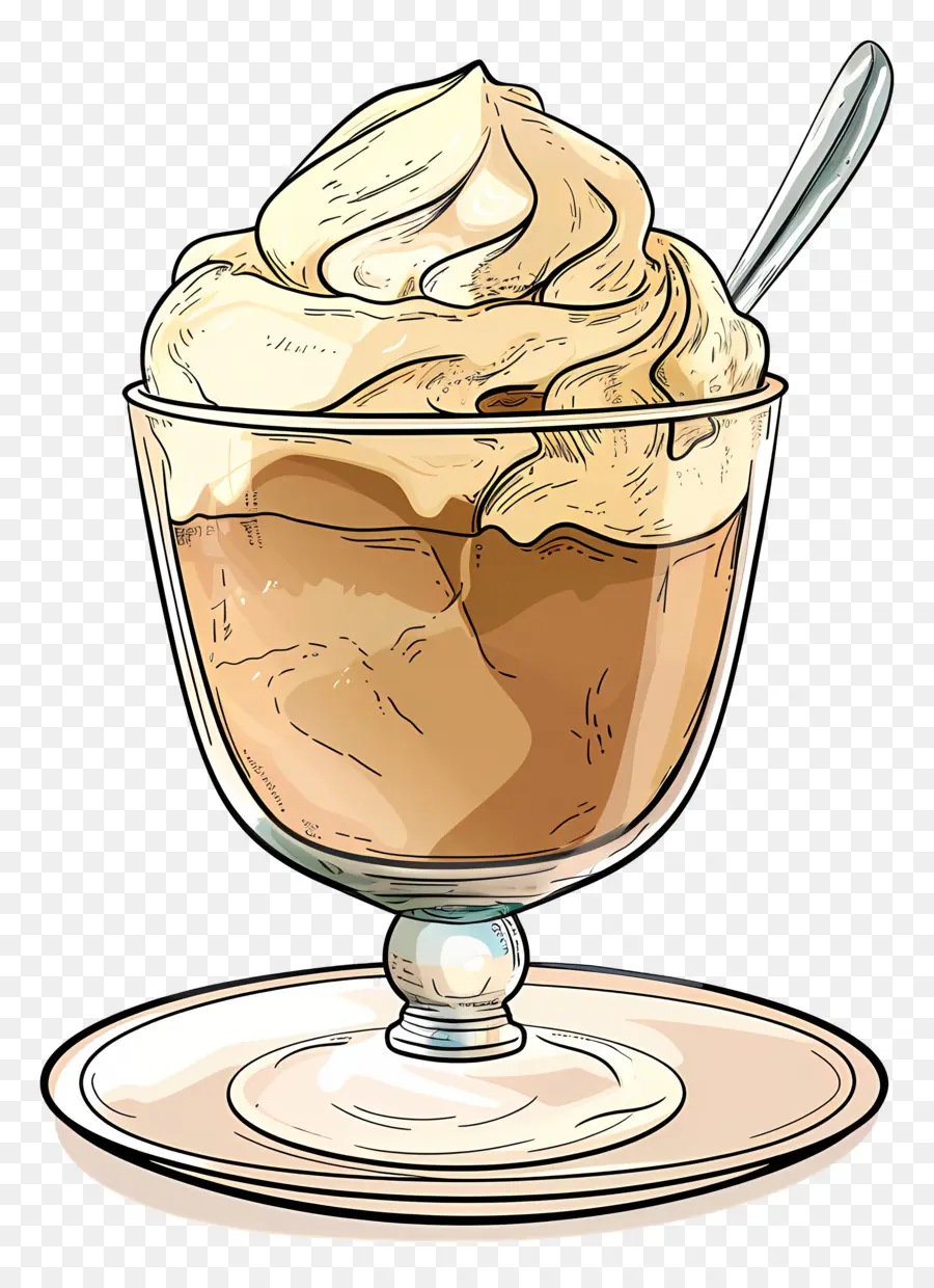 Café Affogato，Sobremesa PNG